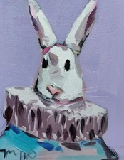 Jose Trujillo Fine Art PRINT 16x20" Collectible Artist Bunny Fancy Collar