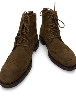 Polo Ralph Lauren Nickson Brown Suede Wingtip Oxford Boots Size 10 D
