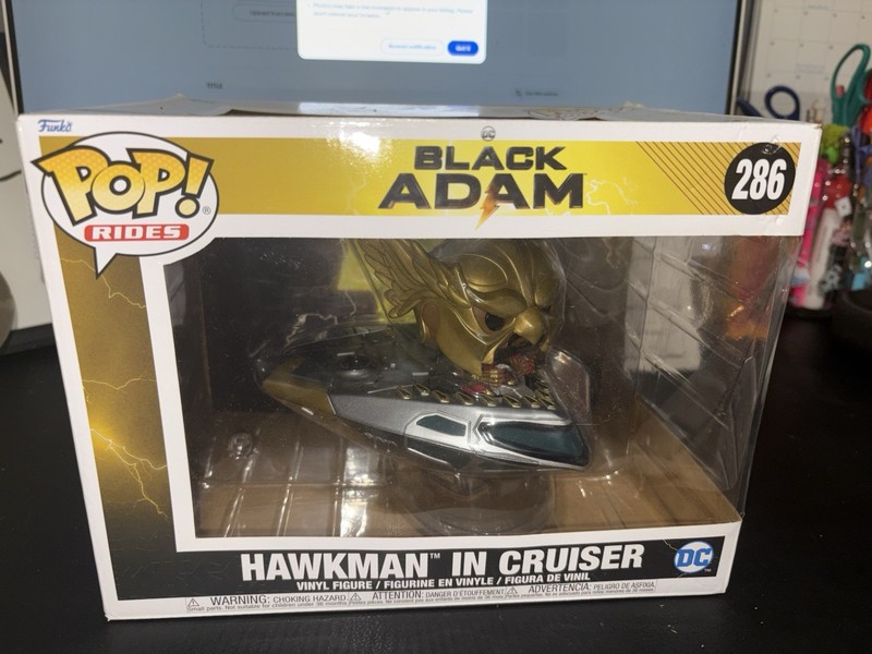 Funko POP! Rides Super Deluxe - Black Adam Figure Set - HAWKMAN IN CRUISER #286