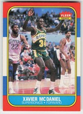 1986-87 Fleer #72 Xavier McDaniel BASKETBALL Seattle SuperSonics