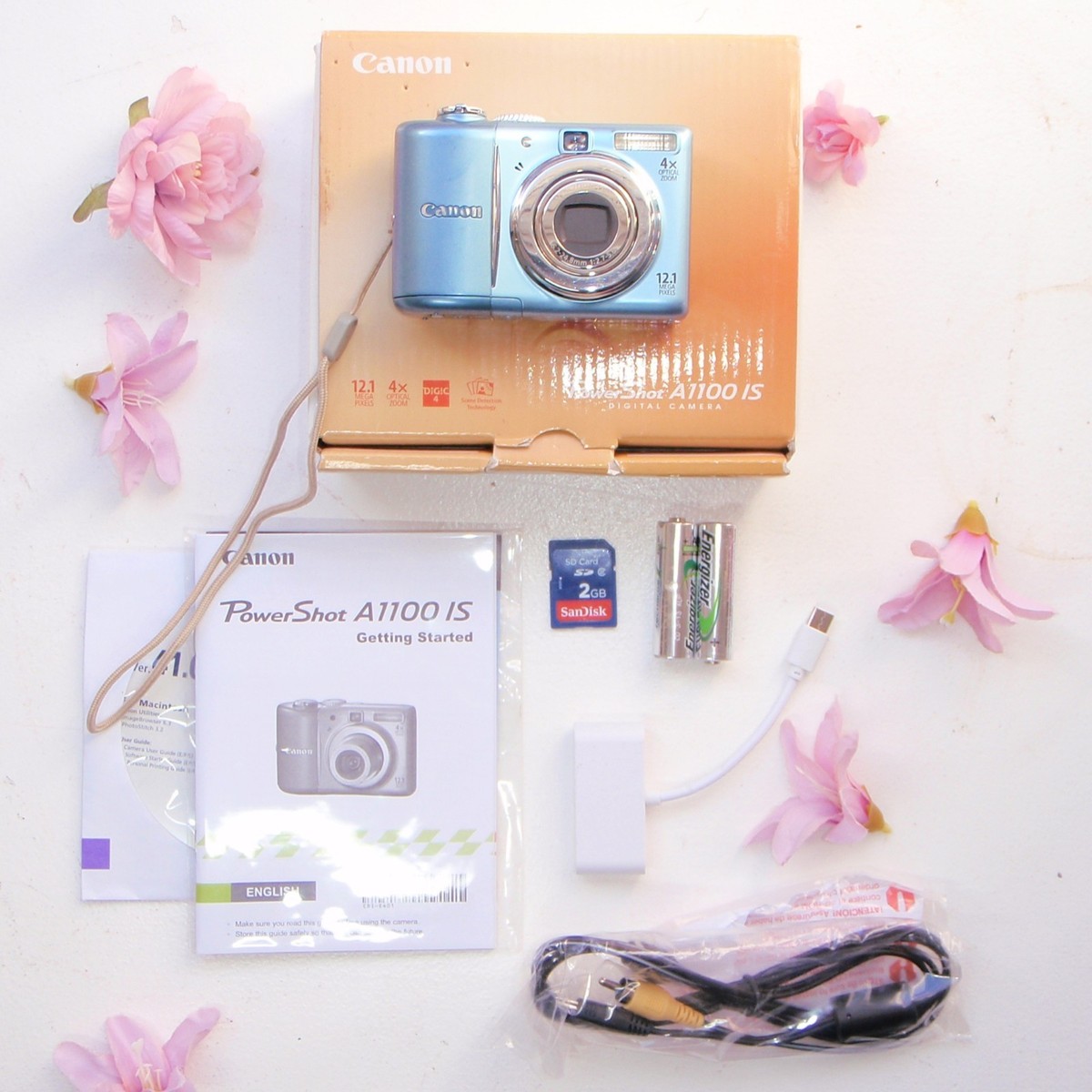 Sky Blue Canon PowerShot A1100 IS Digital Camera Boxed Complete