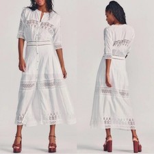 LoveShackFancy Beth Dress Lace Maxi