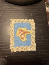 ACEO Art Card Embroidered Angel with Twine Border