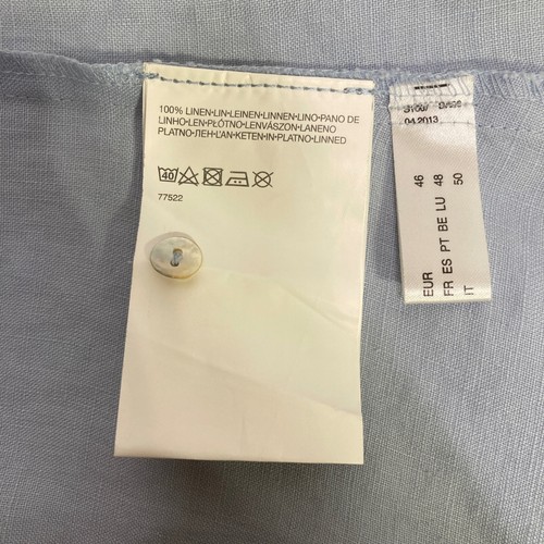 Canda Casual Chic 16 EU 46 Women's Blue Linen 3/4 Sleeve Button Shirt Light Blue - Picture 8 of 8