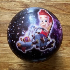 VTG Brunswick Viz-A-Ball Jimmy Neutron Boy Genius 8lb Ten-Pin Bowling Ball+ Bag