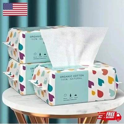 100Pcs Disposable Thick 100% Cotton Face Towel Make Up Soft Removing Dry Wipes