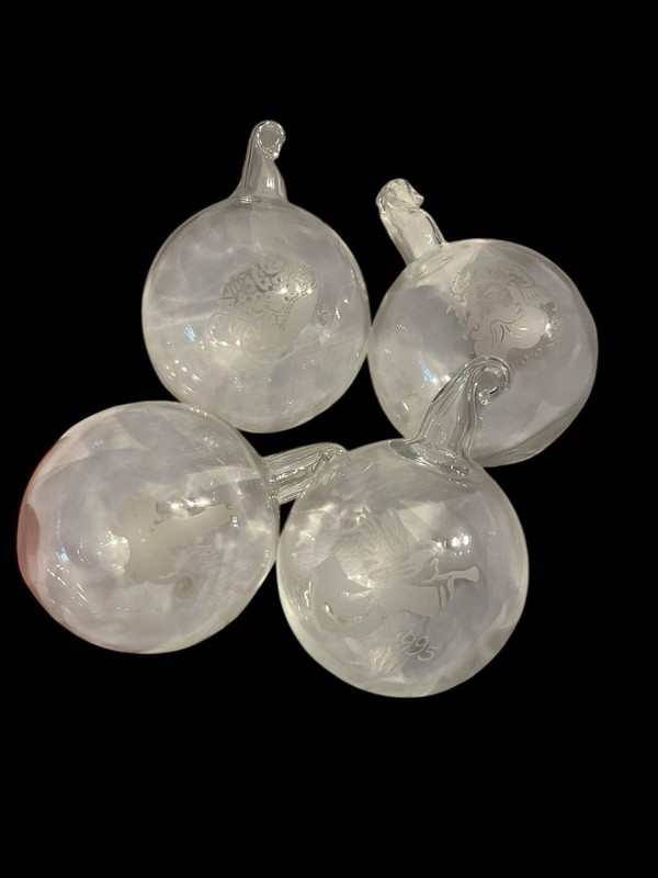 Vintage Princess House Glass Blown Ornaments 1995-1998