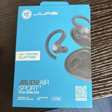 JLab JBuds Air Sport True Wireless Bluetooth Ear-hook Earbuds Black IP66