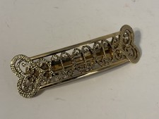 SHINY Gold..French Barrette..Hair Clip..Made In France Heart Shaped Ends