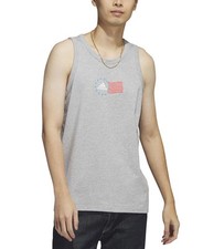 adidas Men's American Flag Tank Grey Heather-Small