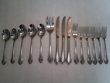 Rogers 1881 Oneida Ltd. Bittersweet Repose Stainless Flatware 15 pc Lot