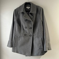 Preston York Pea Coat Woman 18W Graphite Grey Excellent Wool Blend P204W