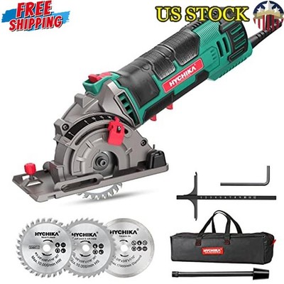 Mini Circular Saw 3 Blades 4A Motor 4500RPM Adjustable Depth Cutting Tool New