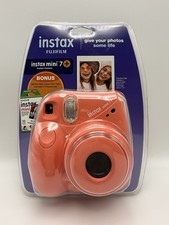 Instax mini 7 Instant Camera Coral Film Pack Included NIB FACTORY SEALED