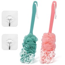 2Pack Back Scrubber for Shower Loofah with Long Handle, Shower Brush for Body...