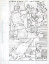 Battlestar Galactica #5 pg 9 Original Penciled art ALEX SANCHEZ Commander Adama