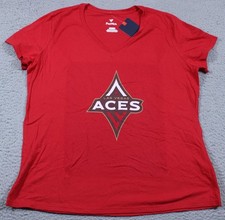 Las Vegas Aces Shirt Womens XL Red Basketball Fanatics V Neck Tee WNBA
