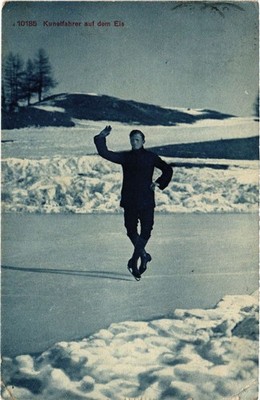 Old postcard AK ART DRIVER ON THE ICE SWITZERLAND (1510778)