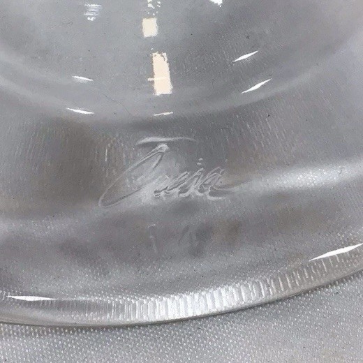 Margarita Correia Art Glass Goblet Thick Heavy Signed Clear 7" 3 Lbs 22 oz