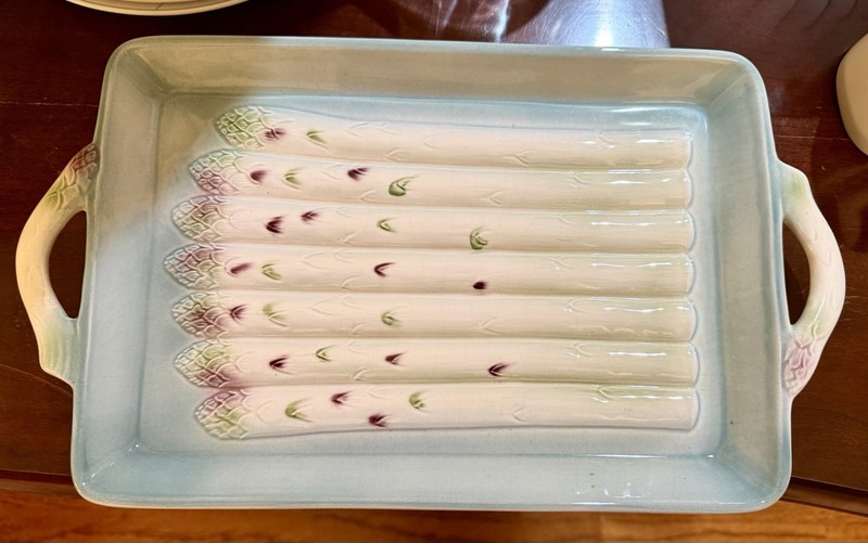 Vintage Williams Sonoma Asparagus Platter~Handles~Made in Italy EUC for Spring