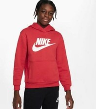 Nike Big Kid's Sportswear Club Fleece Hoodie, University Red M