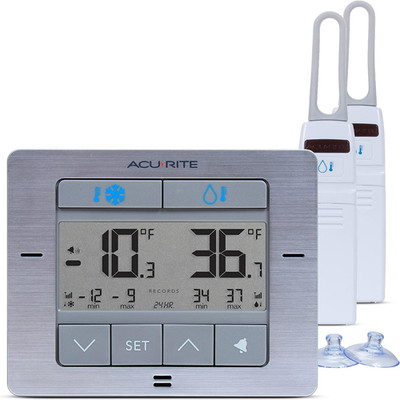 AcuRite Digital Wireless Fridge and Freezer Thermometer with Alarm and Max/Min