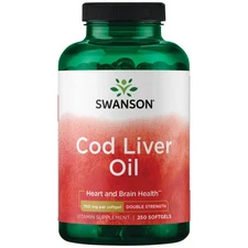 Swanson Cod Liver Oil - Double Strength 700 mg 250 Softgels