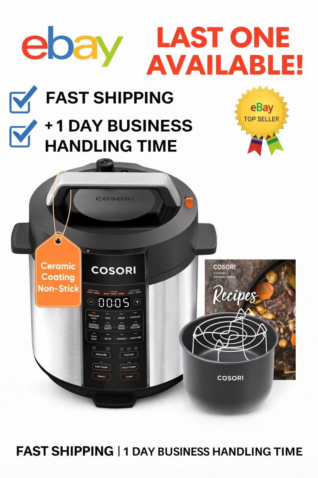 6qt 9-in-1 Stainless Steel Multi Cooker, 1100w