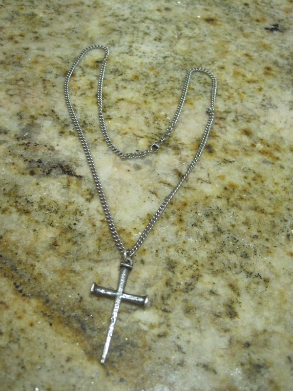 JAMES AVERY  STERLING SILVER 925 20" CHAIN AND 1.5" LONG NAIL CROSS 16 GRAMS