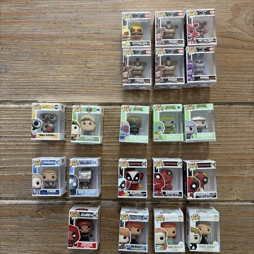 21 Bitty Pop Lot Five Nights Freddys TMNT, Marvel,  Deadpool Harry Potter Disney