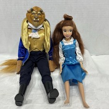 Disney Store Beauty And The Beast Belle & Beast Poseable Dolls