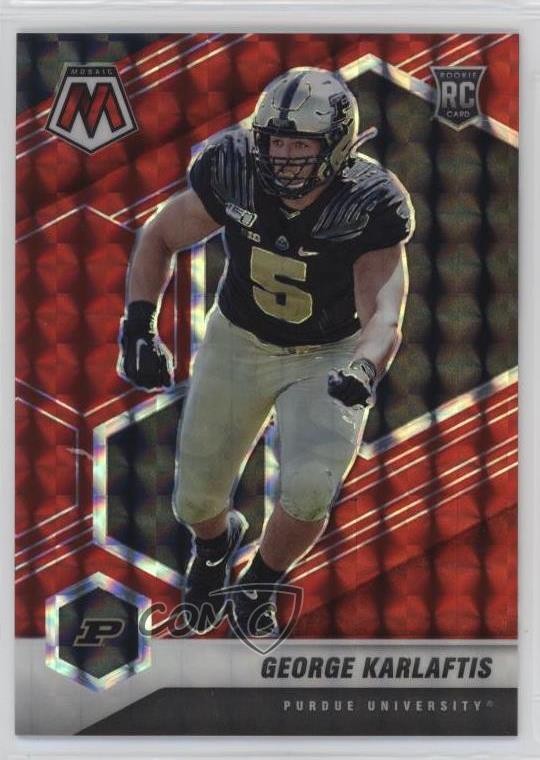 2022 Panini Mosaic Draft Picks Red Prizm /99 George Karlaftis #94 Rookie RC rf2
