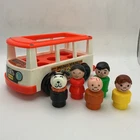 Vintage Fisher-Price Little People Play Family Mini-Bus Van #141 with 5 Figures