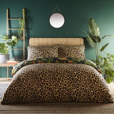 Leopard Print Duvet Cover Quilt Bedding Bed Set Tropical Exotic Reversible King