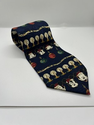 Vintage Disney Unlimited Mickey & Co. Atlas Design Mickey Mouse Christmas Tie