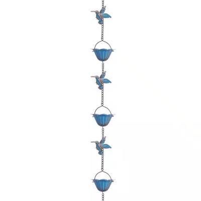 13. 4FT Rain Chain, Copper Rain Chain Bell with 12 Cups, Decorative Rain Catcher