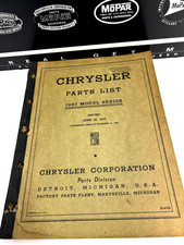 Vintage 1937 Chrysler Parts List Manual Book