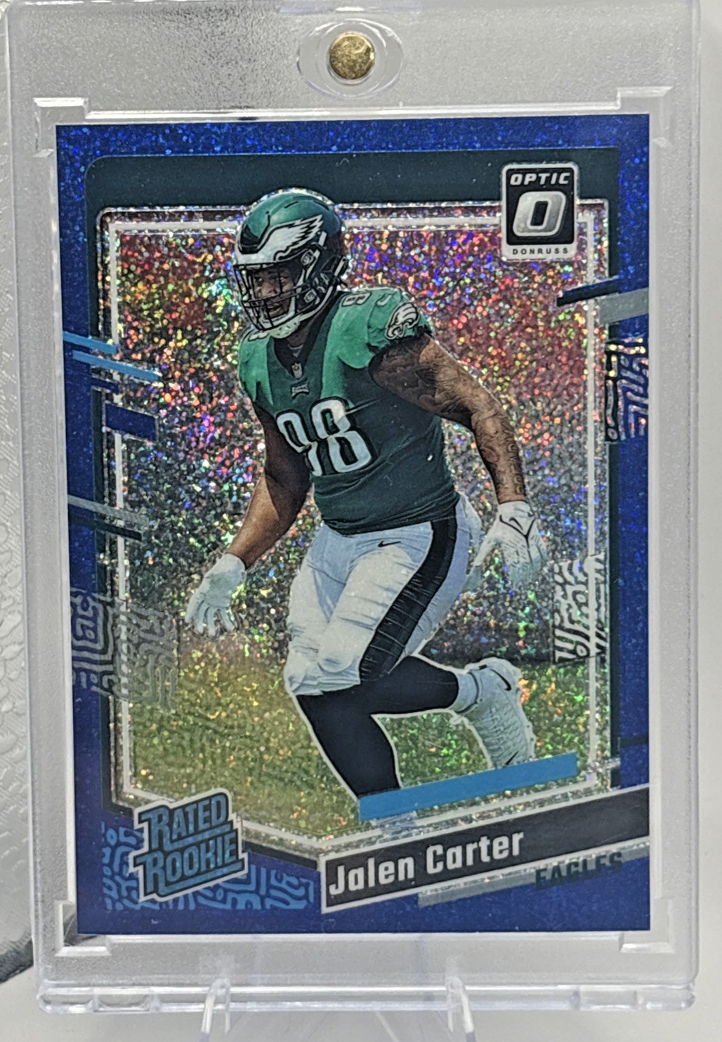 2023 Panini Donruss Optic Rated Rookie Jalen Carter #281 Blue Glitter Prizm (RC)