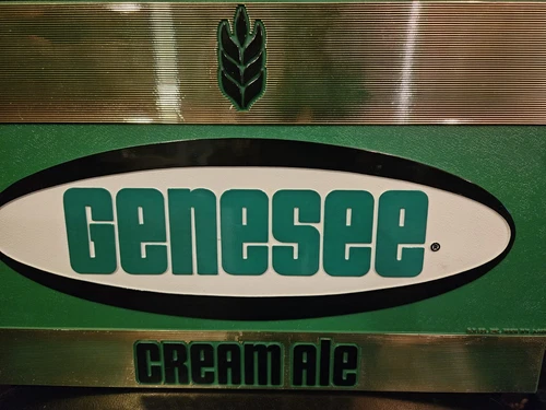Vtg 1970's Green & Gold GENESEE Beer Plastic Bar Sign - 15  3/4"  x  9  3/4"
