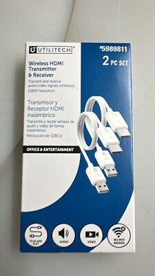 Utilitech Wireless HDMI Transmitter & Receiver, 2 Piece Set. #5989811
