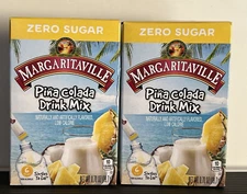 Lot of 2 Zero Sugar Margaritaville PINA COLADA Singles To Go Drink Mix 6 count
