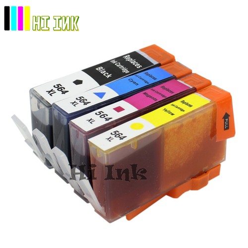 4 Pack Ink Cartridge For HP 564XL Black/Color PhotoSmart 7510 7520 7525