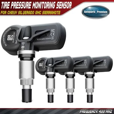 4Pcs 433MHz TPMS Tire Pressure Monitoring Sensor for Chevy Silverado GMC Sierra - Image 1 of 4