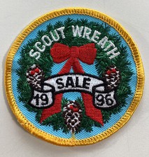 BSA BOY SCOUTS OF AMERICA Patch Vtg 1996 Christmas Wreath