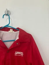 Shoney's red vintage Hartwell button snaps  up nylon   jacket men's adult Medium
