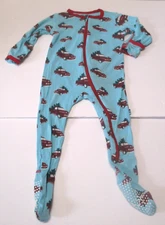 INFANT BOYS GIRLS KICKEE PANTS BAMBOO BLUE RED CHRISTMAS TREE FOOTIE SIZE 6-9 M