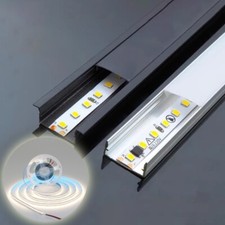 10pcs 6.6ft/Each Aluminum Channel Holder for LED Light Strip Black Track  Cover