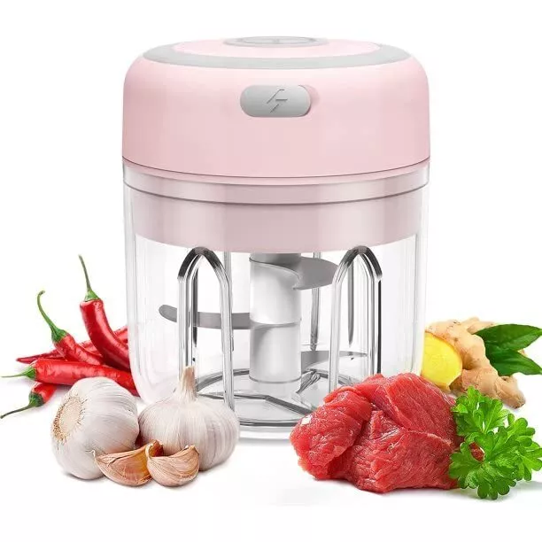 Electric Mini Food Chopper, Rechargable Small Food Processor for Garlic etc