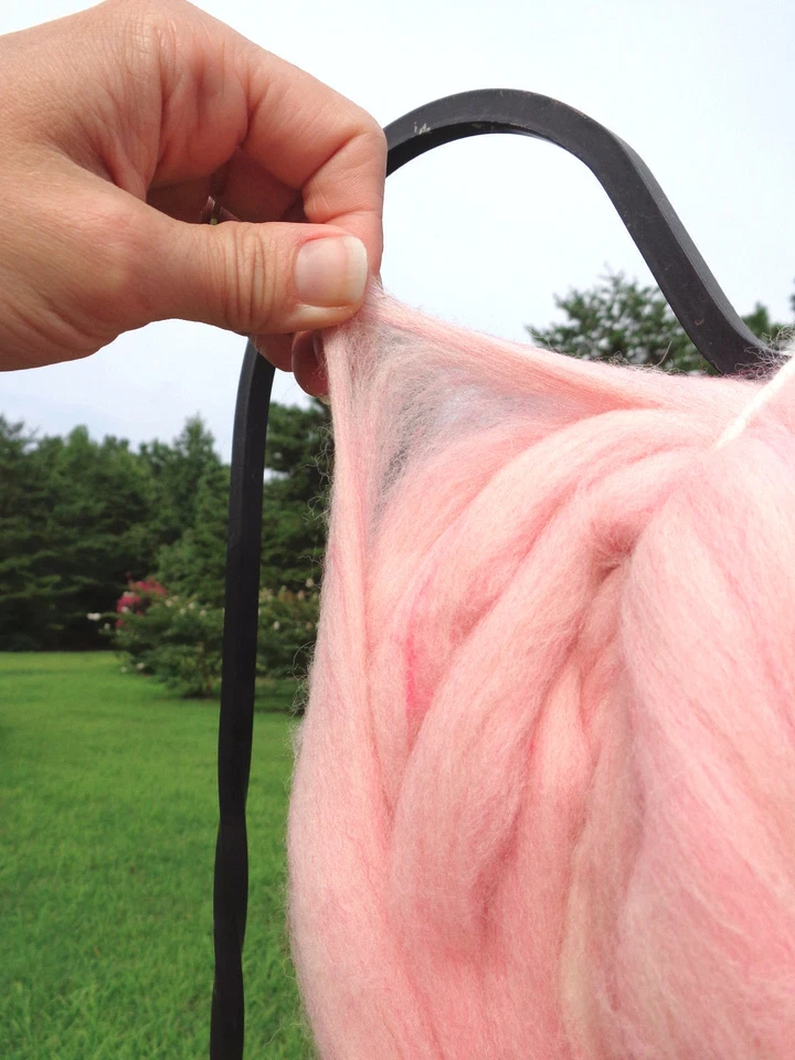 Wool Roving, Pink Wool Roving, Spin Fiber, Wool Roving For Felting, Pink Sands  - Image 3 of 4