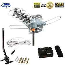 Open box 150 Mile Outdoor Amplified Digital TV Antenna VHF/UHF J-Pole 40ft Cable